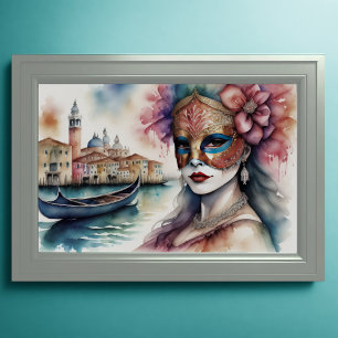Poster Mulher veneziana veneziana Máscara II