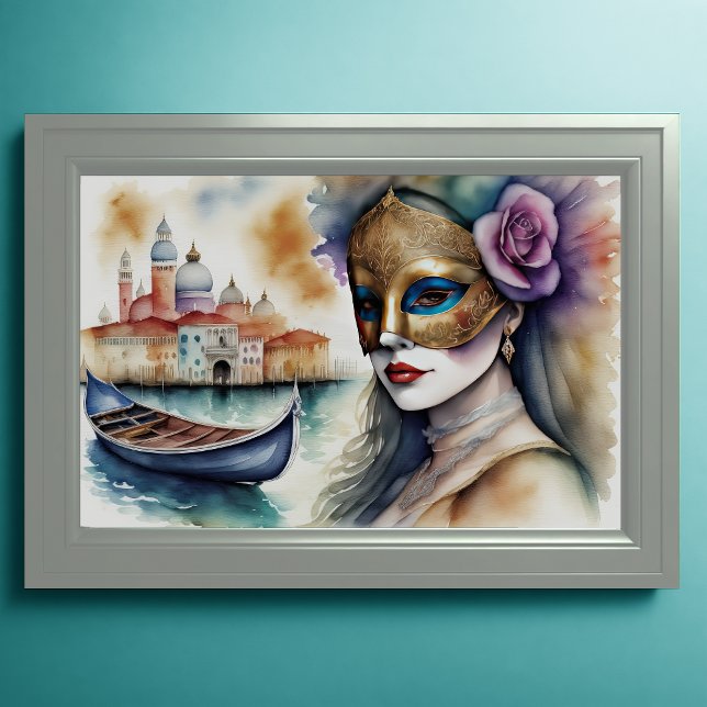 Poster Mulher veneziana veneziana máscara VI (Criador carregado)
