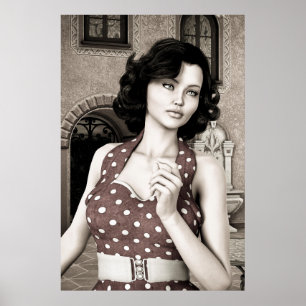 Pôster Mulher Vintage