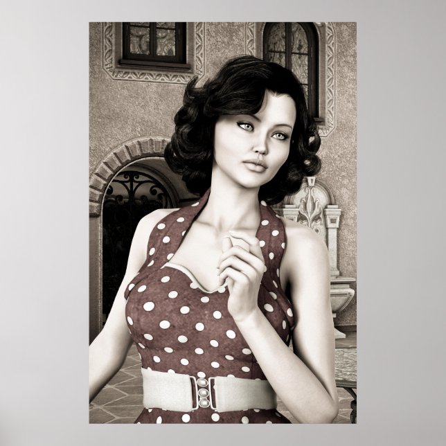 Pôster Mulher Vintage (Frente)