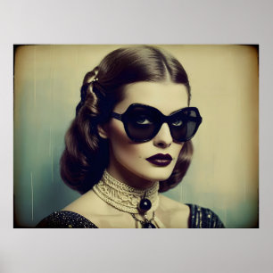 Poster Mulher vintage retrô