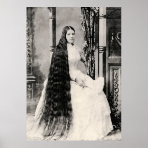 Poster Mulher Vitoriana com Cabelo Longo