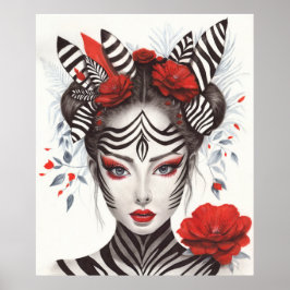 Poster Mulher Zebra - Arte Pop vencedora do Prêmio