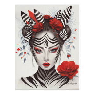 Pôster Mulher Zebra - Arte Pop vencedora do Prêmio