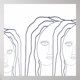 Poster mulheres abstrato arte na cara