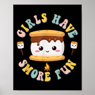 Poster Mulheres acampando Kawaii Smores Meninas Têm Mais
