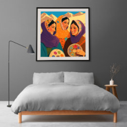 Poster Mulheres Afegãs Jogando Darya