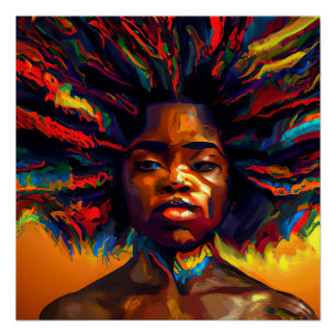Pôster Mulheres Africanas de luto Melanina Negra