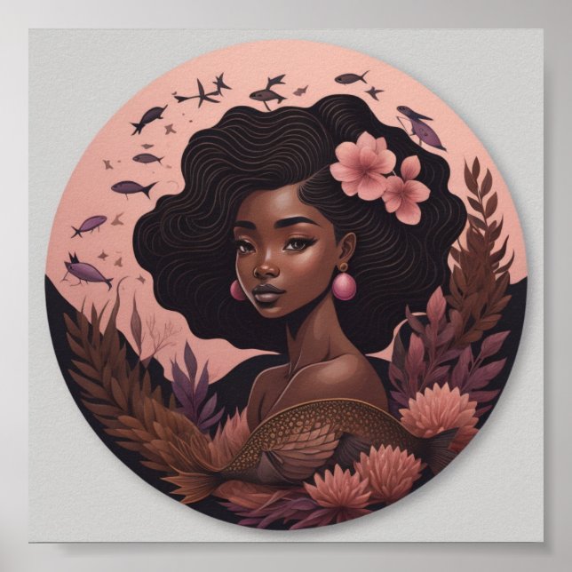 Poster Mulheres africanas fazem arte florida (Frente)