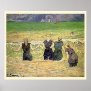 Poster Mulheres Banhando-se em Dieppe por Paul Gauguin