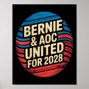 Poster Mulheres Bernie Sanders E Aoc 2028 Para O Presiden