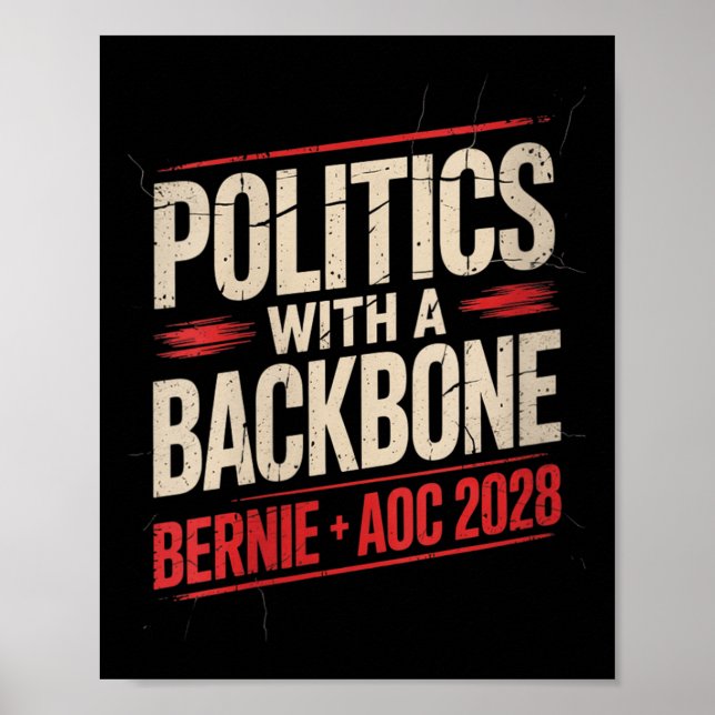 Poster Mulheres Bernie Sanders E Aoc 2028 Para O Presiden (Frente)