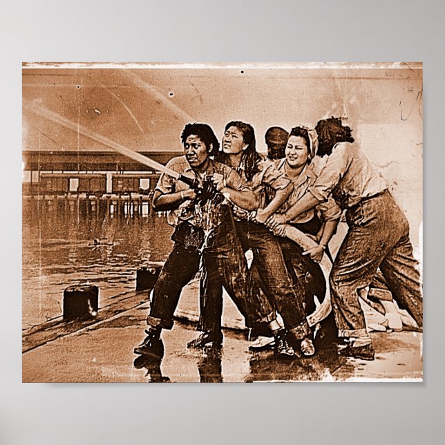 Pôster Mulheres Bombeiros Pearl Harbor 7 de dezembro (Frente)