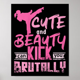Poster Mulheres Bonitas e Lindas Garotas de Karatê e Kick