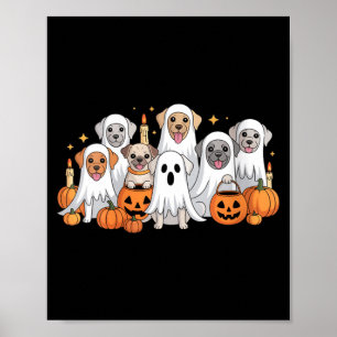 Poster Mulheres Cachorro Fofo Vestido Como Fantasma Cacho