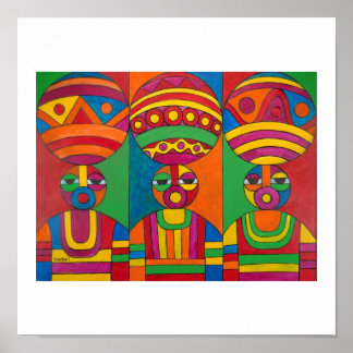 Pôster Mulheres com Calabashes por Emeka!