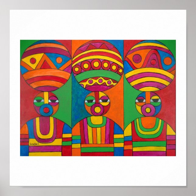 Pôster Mulheres com Calabashes por Emeka! (Frente)