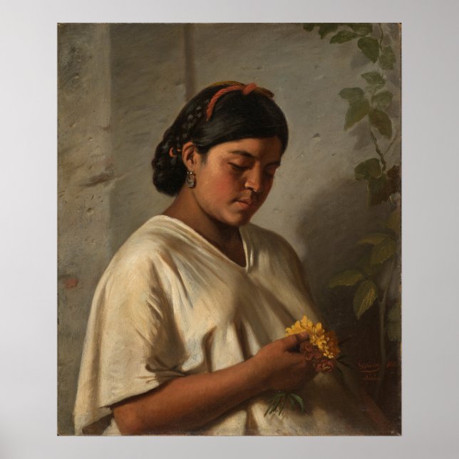 Poster Mulheres com Marigold, Pintura Famosa (Frente)
