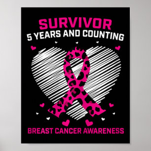 Poster Mulheres com Sobrevivência do Câncer da Mama 5 Ano