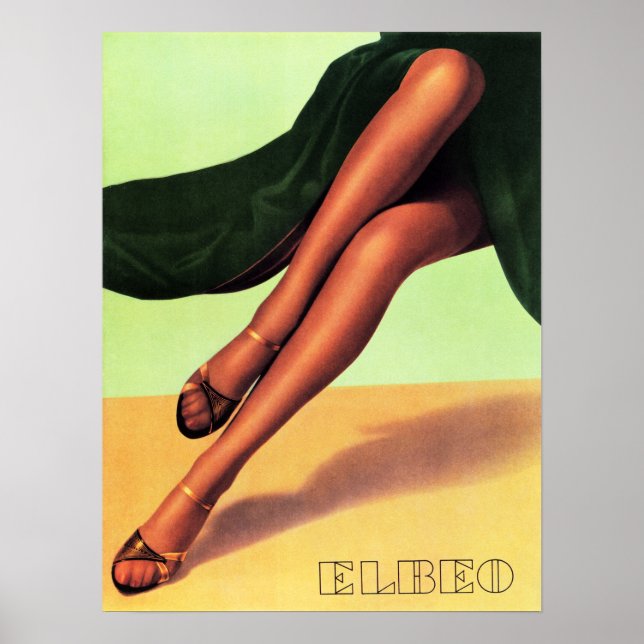 Poster Mulheres da ELBEO Hospedam Pantyhose Retro Ad (Frente)