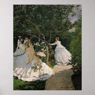 Pôster Mulheres de Claude Monet no jardim, 1866