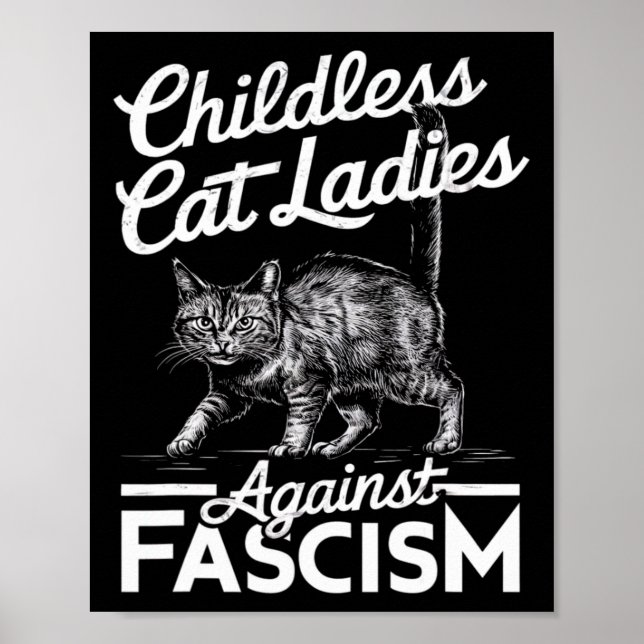 Poster Mulheres de Gato Contra o Fascismo Orgulhosas Femi (Frente)