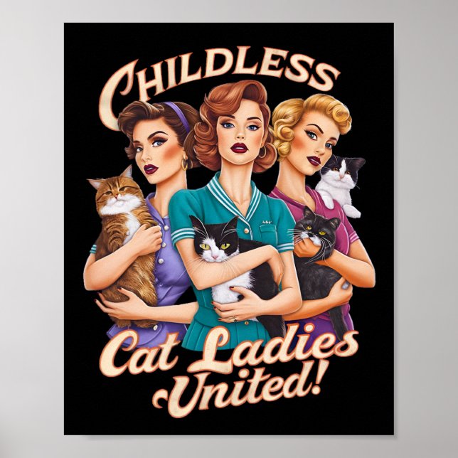 Poster Mulheres de Gato Sem Fios Unidos (Frente)