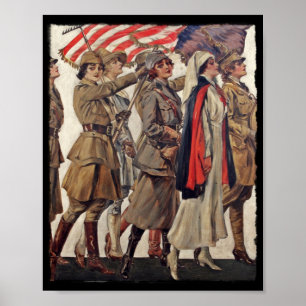 Pôster Mulheres de WWI que nutrem recrutas