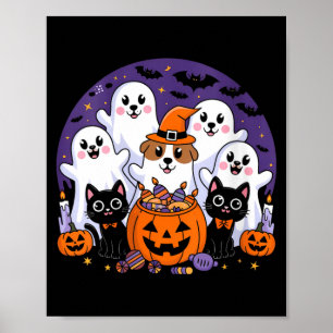 Poster Mulheres Dia das Bruxas Cachorro Fantasma Dia das