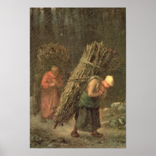 Pôster Mulheres do camponês com galho, c.1858