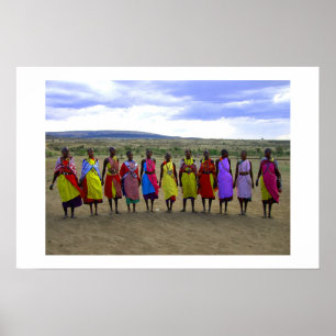 POSTER MULHERES DO MASAI EM KENYA ÁFRICA