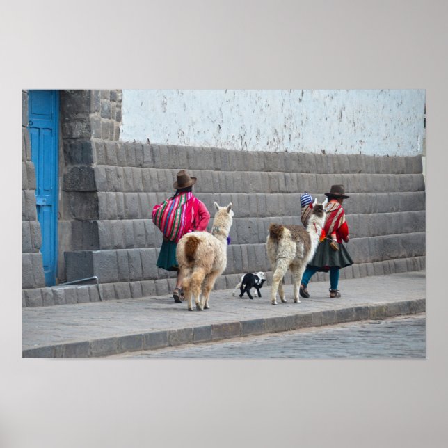 Poster Mulheres e Alpacas, Cusco, Peru (Frente)