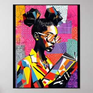 Poster Mulheres educadas da história negra geométrica len