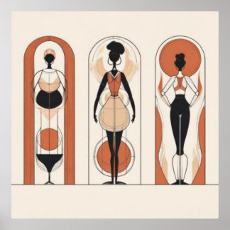 Poster Mulheres em Forma — Arte Geométrica Feminina para