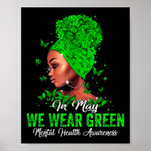 Poster Mulheres em maio Vestimos Consciência Mental Verde
