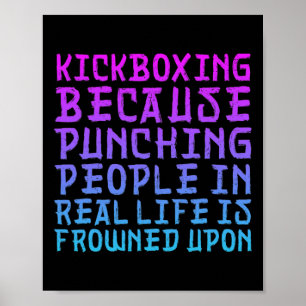 Poster Mulheres Engraçadas de Kickboxing Socando Pessoas