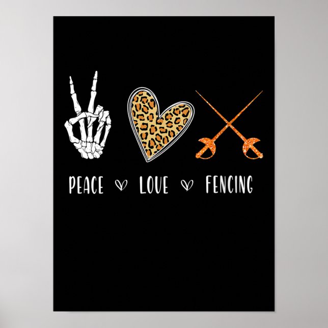 Poster Mulheres Engraçadas Paz Com Roupa de Esgrima Com A (Frente)