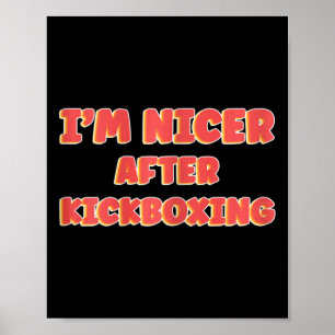 Poster Mulheres Eu Sou Legal Depois do Kickboxing Garota