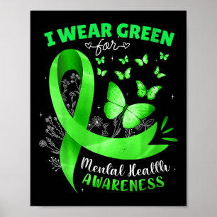 Poster Mulheres Eu Visto Verde Para Sensibilização Mental