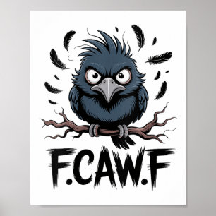 Poster Mulheres F-caw-f Raven Moon Gothic Halloween, Blac
