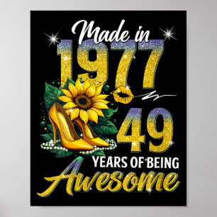 Poster Mulheres feitas em 1977 vintage 49º aniversário fl