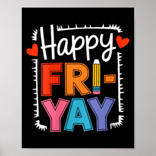 Poster Mulheres Feliz Sexta-feira Fri-yay Professora Esco