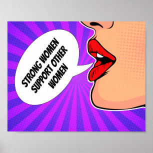 Poster Mulheres Fortes Apoiam Umas às Outras Arte Pop Fem