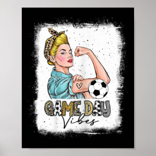 Poster Mulheres Futebol Dia de Jogo Vibes Mãe de Futebol