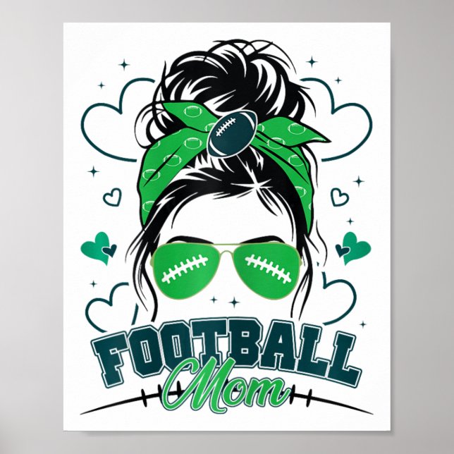 Poster Mulheres Futebol Mãe Confusão Cabelo Coque Futebol (Frente)