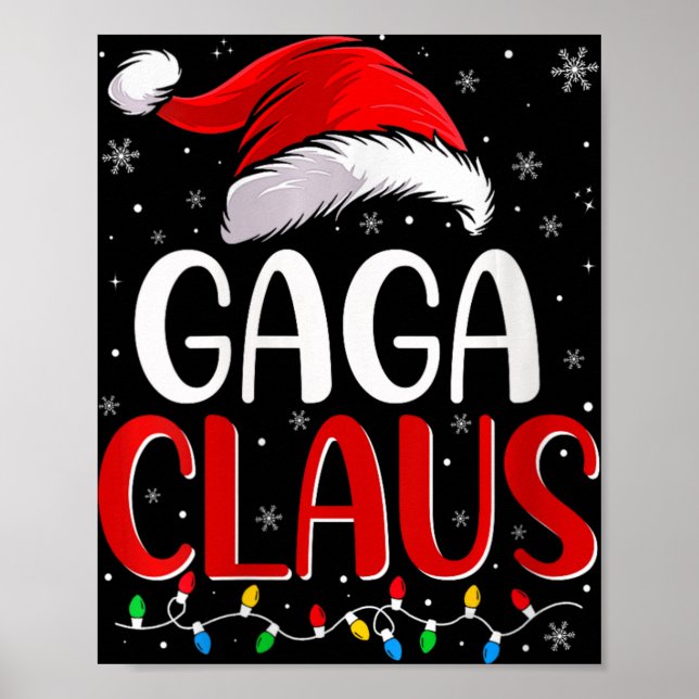 Poster Mulheres Gaga Claus Luzes de Natal Iguais à Famíli (Frente)