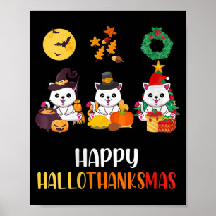 Poster Mulheres Gatinhas Gelosas Halloween Natal Feliz H