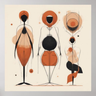 Poster Mulheres Geométricas em Movimento — Ritmo Geométri