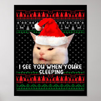 Poster Mulheres Gritando Com Smudge O Gato De Natal