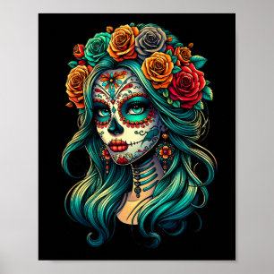 Poster Mulheres La Catrina Dia De Los Muertos Latina Cinc